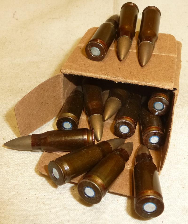 Very Rare 7.92mm. Kurtz MP43/44 Boxed Rounds Dated 1945