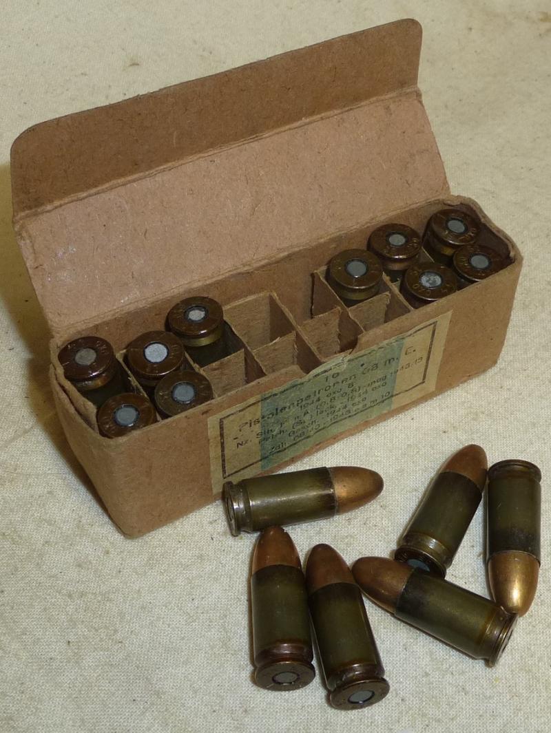 9mm. German WWII Box of 16 Dated 1944