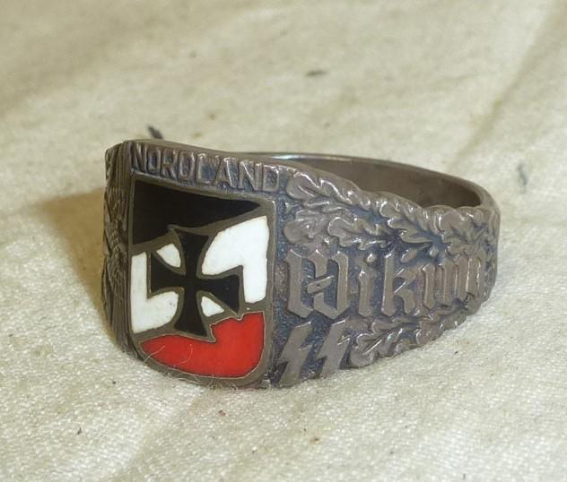 German Silver WWII Wiking Nordland SS Ring