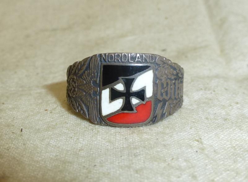 German Silver WWII Wiking Nordland SS Ring