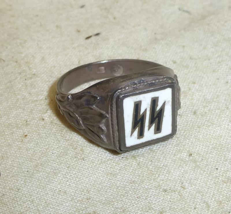 German Silver WWII SS Rune Ring