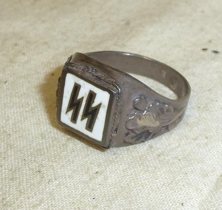 German Silver WWII SS Rune Ring