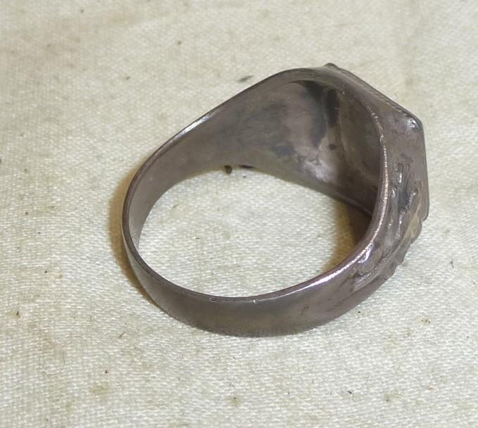 German Silver WWII SS Rune Ring