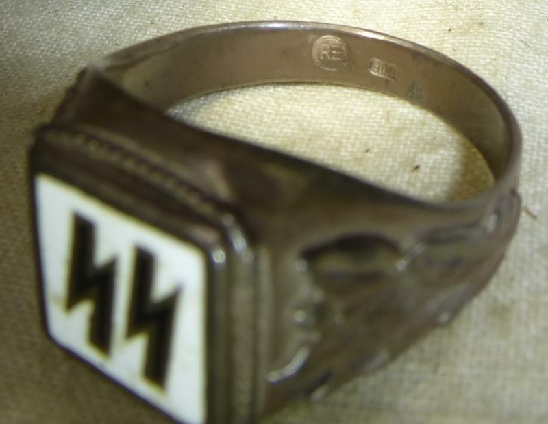 German Silver WWII SS Rune Ring