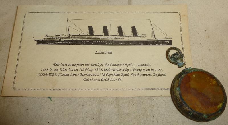 Very Rare RMS Lusitania Recovered Artifact with Providence